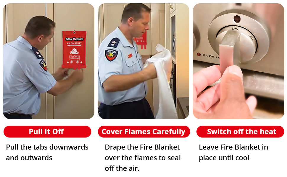 Emergency Fire Blanket for Home and Kitchen - 6 Pack 40"x40" Flame Suppression Fiberglass Fire Blankets for House Camping Car Warehouse Office Emergency Survival Safety
