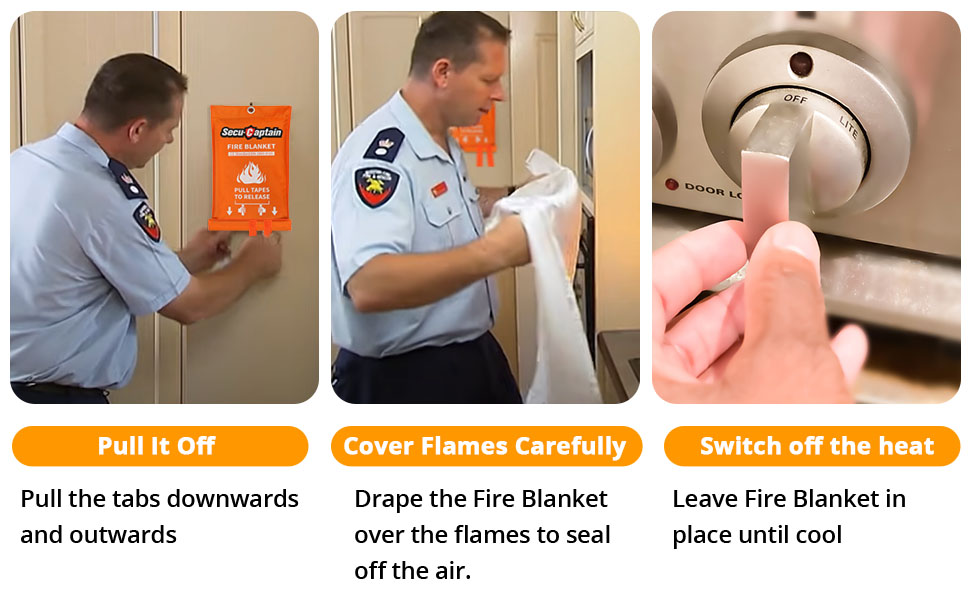 Emergency Fire Blanket for Home and Kitchen - 40"x40" Flame Suppression Fiberglass Fire Blankets for House Camping Car Office Warehouse Survival Safety
