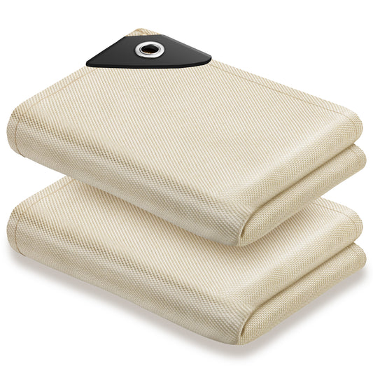 Welding Blanket Fire Resistant Large - 2 Pack 4x6ft Fiberglass Flame Retardant Fabric 1022 °F High Temp Heat Shield Blankets Insulation Mat for Soldering, Grill, Industrial, Smoker, Camping