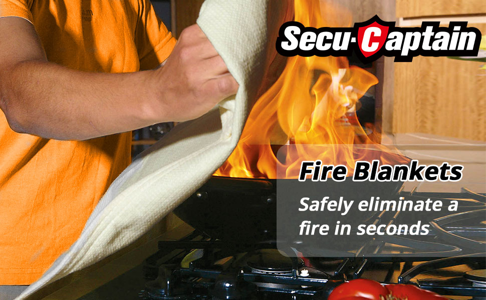 Emergency Fire Blanket for Home and Kitchen - 4 Pack 40"x40" Flame Supppression Fiberglass Fire Blankets for House Camping Car Office Warehouse Survival Safety
