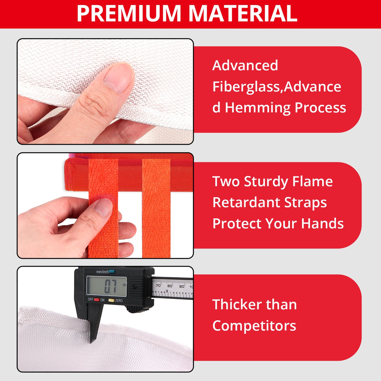 SecuCaptain Emergency Fire Blanket for Home and Kitchen - 20 Pack 40"x40" Flame Suppression Fiberglass Fire Blankets for House Camping Car Warehouse Office Emergency Survival Safety