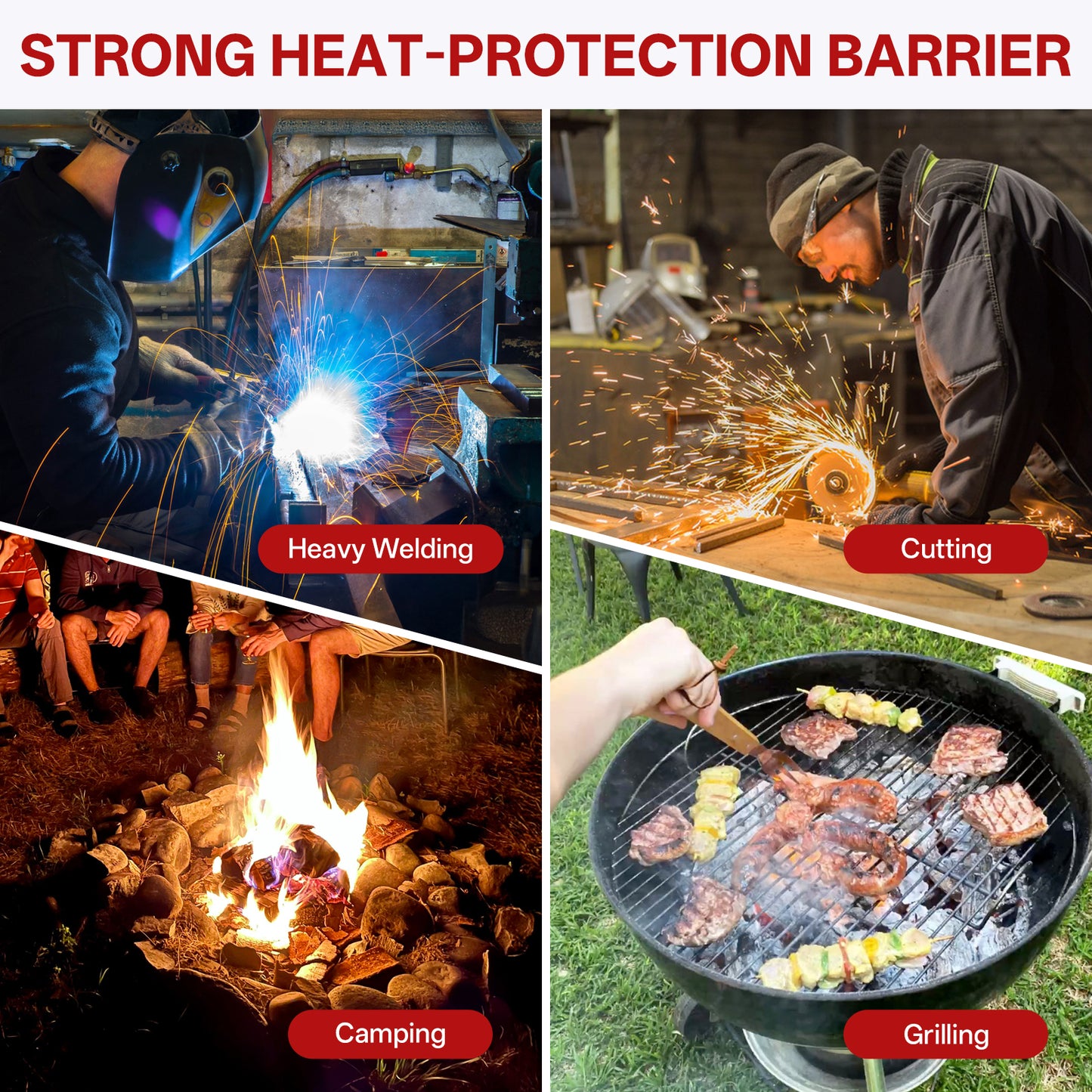 Glass Fiber Fireproof Textiles - Large 8x10 ft Welding Blanket Fire Resistant 1022 °F High Temp Heat Shield Blankets Insulation Fire Curtain for Soldering, Grill, Industrial, Smoker, Camping
