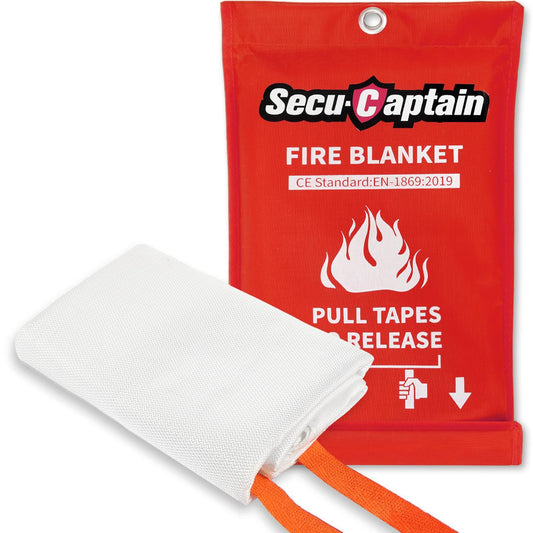 SecuCaptain Emergency Fire Blanket for Home and Kitchen - 20 Pack 40"x40" Flame Suppression Fiberglass Fire Blankets for House Camping Car Warehouse Office Emergency Survival Safety