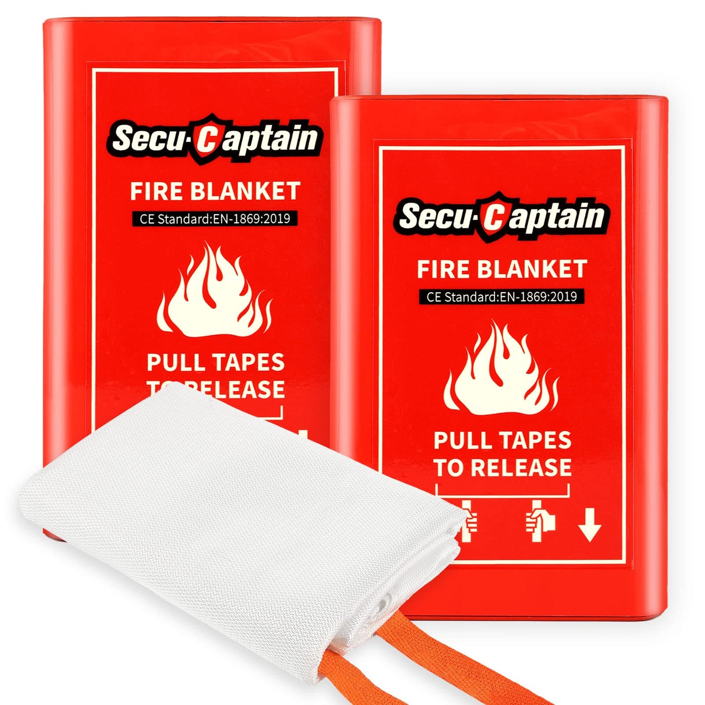 Emergency Fire Blanket for Home and Kitchen - 40"x40" Flame Suppression Fiberglass Fire Blankets for House Camping Car Office Warehouse Emergency Survival Safety 2 Pack