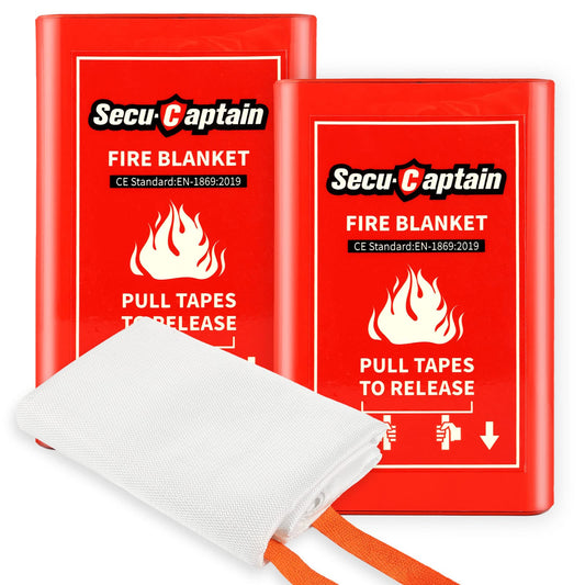 Emergency Fire Blanket for Home and Kitchen - 40"x40" Flame Suppression Fiberglass Fire Blankets for House Camping Car Office Warehouse Emergency Survival Safety 2 Pack