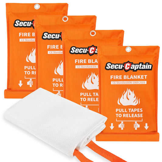 Emergency Fire Blanket for Home and Kitchen - 4 Pack 40"x40" Flame Supppression Fiberglass Fire Blankets for House Camping Car Office Warehouse Survival Safety