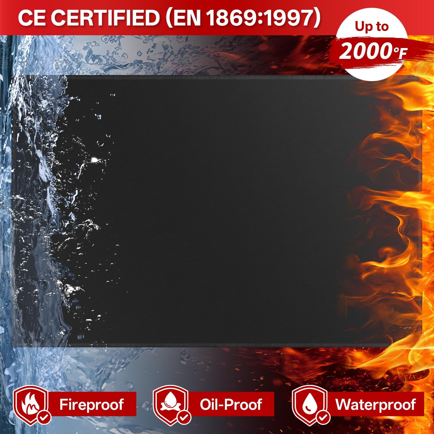 Under Grill Mat for Outdoor Grill - X-Large 70x48 Thicken Double-Sided Fireproof Pad for Indoor Fireplace Fire Pit Heat Resistant Waterproof BBQ Floor Protector for Patio and Deck