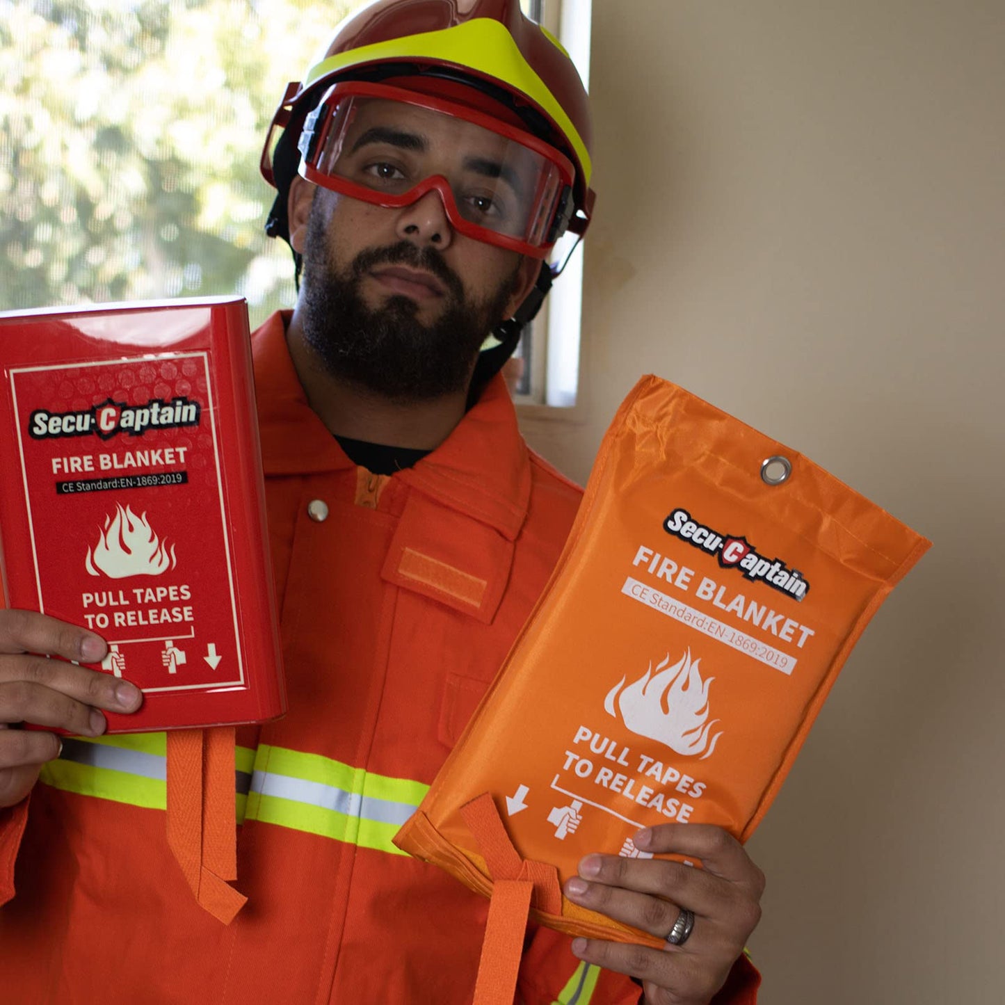 Emergency Fire Blanket for Home and Kitchen - 4 Pack 40"x40" Flame Supppression Fiberglass Fire Blankets for House Camping Car Office Warehouse Survival Safety